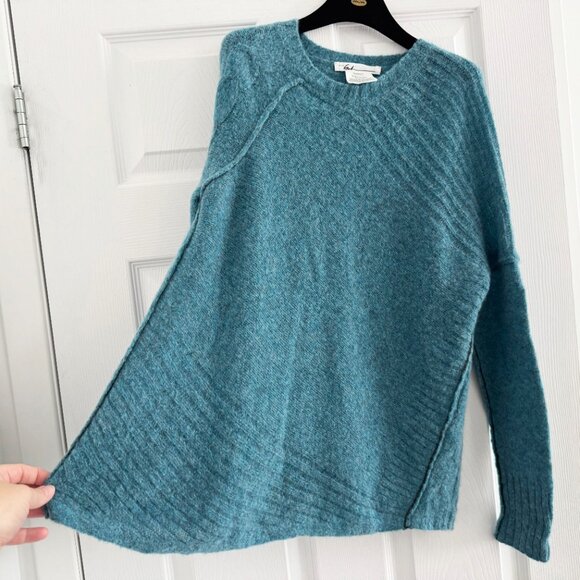 Paychi Guh Abstract Cable Knit Cashmere Sweater in Blue, Size Small - Picture 3 of 11